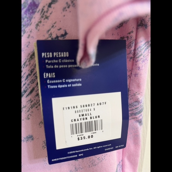 NWT Pink Champion Heritage Tee, Crayon Blur, Sz S - Picture 4 of 6